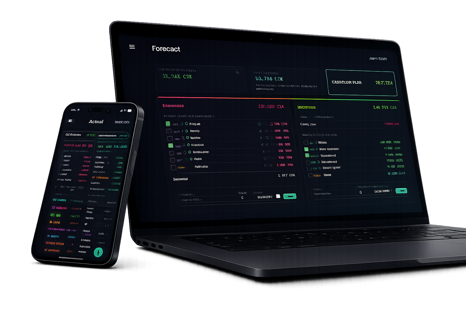 Burgi Budget running on laptop and mobile